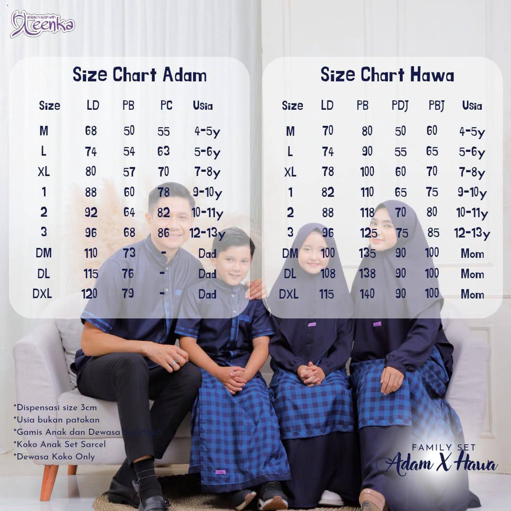 Gamis Dewasa Family set Adam X Hawa by Leenka