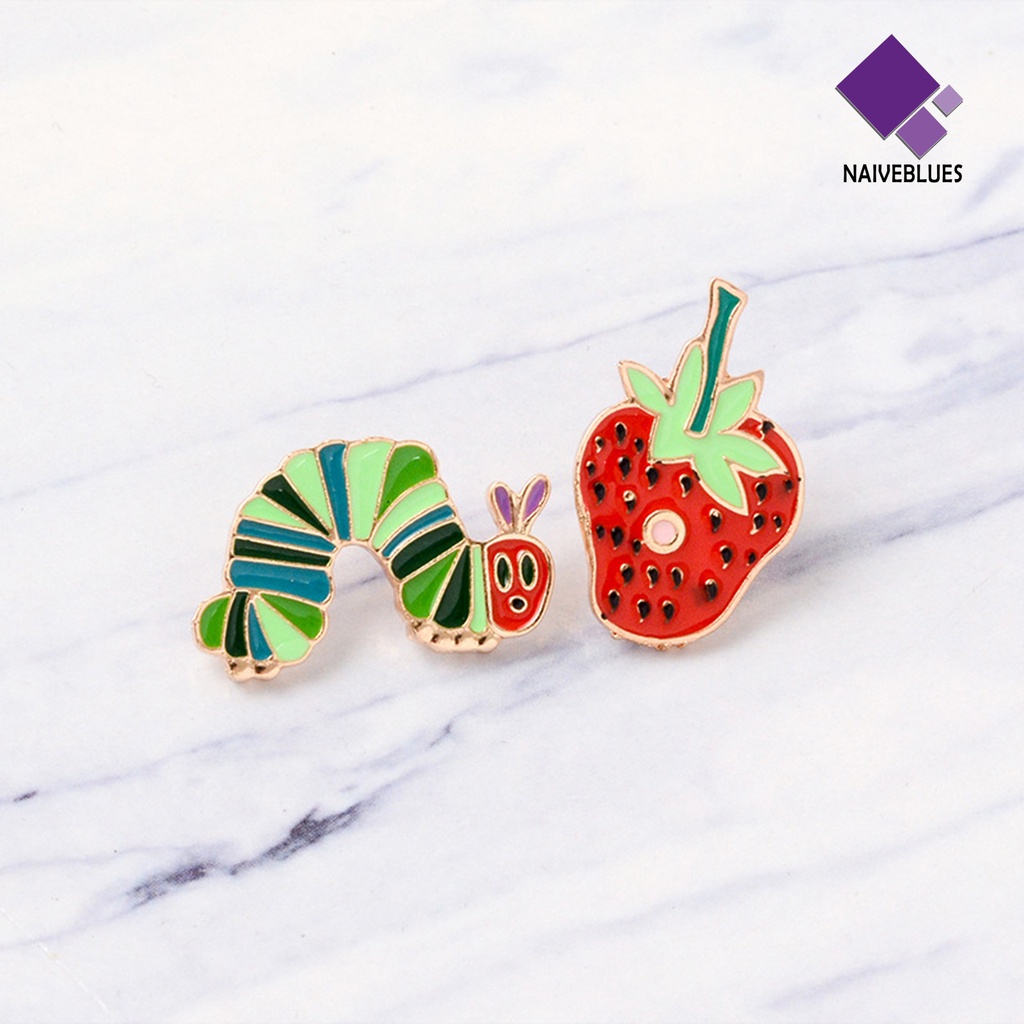 &lt; Naiveblues &gt; Bros Pin Kartun Enamel Warna-Warni Hias Geometris Hewan Kerah Lencana Pria Perhiasan Pakaian