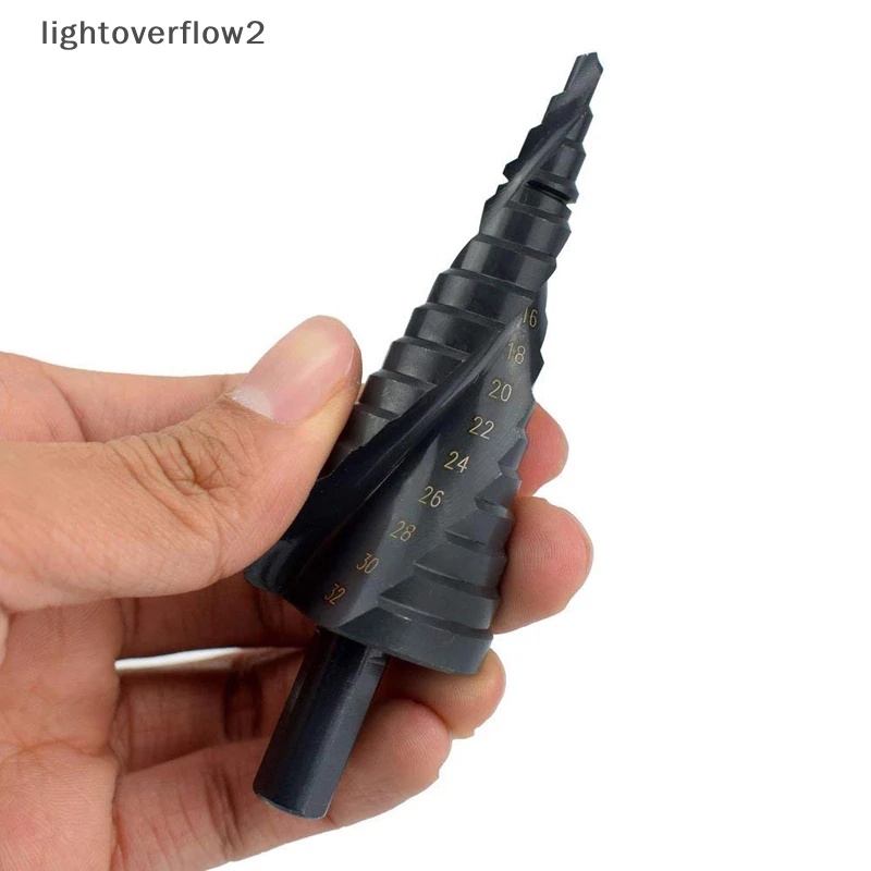 [lightoverflow2] 3pcs/set 4-32MM HSS Cobalt Stepped Drill Bit Set Lubang Spiral Nitrogen [ID]