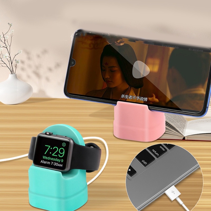 Vivi Watch Stand Silikon Charging Dock Holder Aksesoris Untuk IOS Watch Series Ultra /8/SE2 /7 /6/SE /5 /4 /3 /2 /1