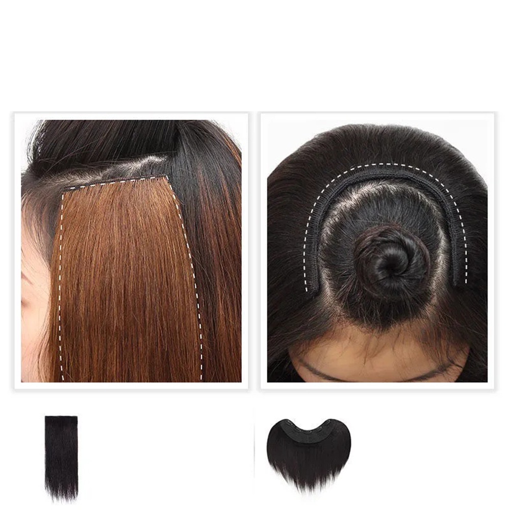 1pc Wanita Lurus U-Shaped Rambut Wig Berbulu One-Piece Mulus Meningkatkan Volume Rambut Ekstensi Rambut 20CM