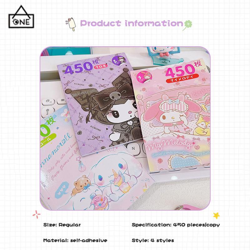 COD❤️450pcs Stiker Kuromi Waterproof Kartun ekorasi DIY Sanrio MELODY CINNAMOROLL Purin-A.one