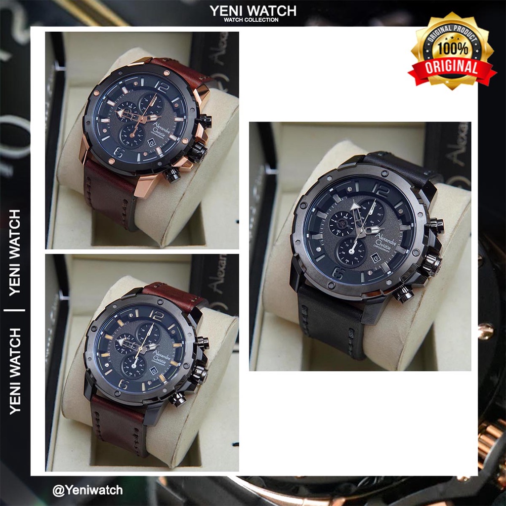 Alexandre Christie Ac 6410 Jam Tangan Pria Kulit Original Garansi Resmi 1 Tahun