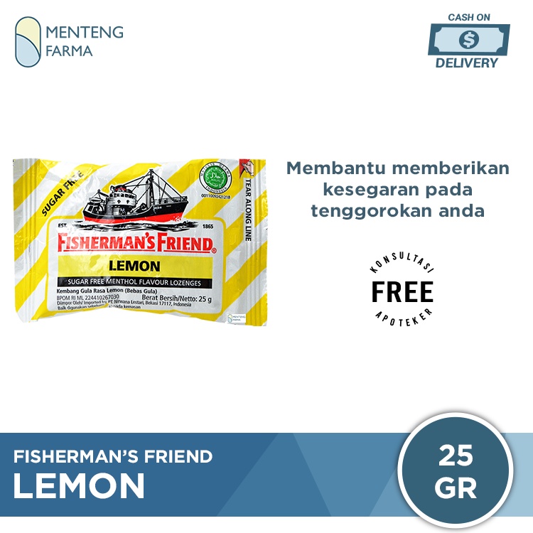 Fisherman's Friend Lemon Sugar Free - Permen Pelega Tenggorokan