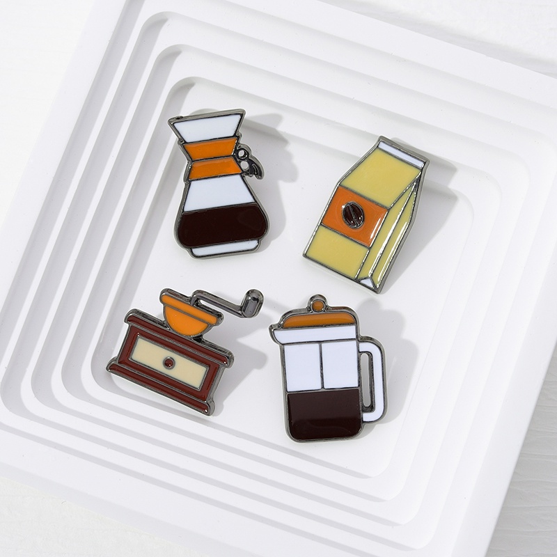 6gaya Alat Kopi Lencana Cangkir Kopi Lapel Pin Hadiah Untuk Teman Aksesoris Pakaian