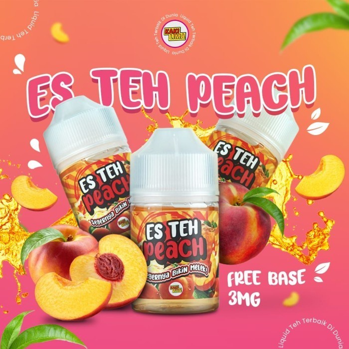 KAKI LIMA ES TEH PEACH 60ML FREEBASE ES TEH PEACH -3MG