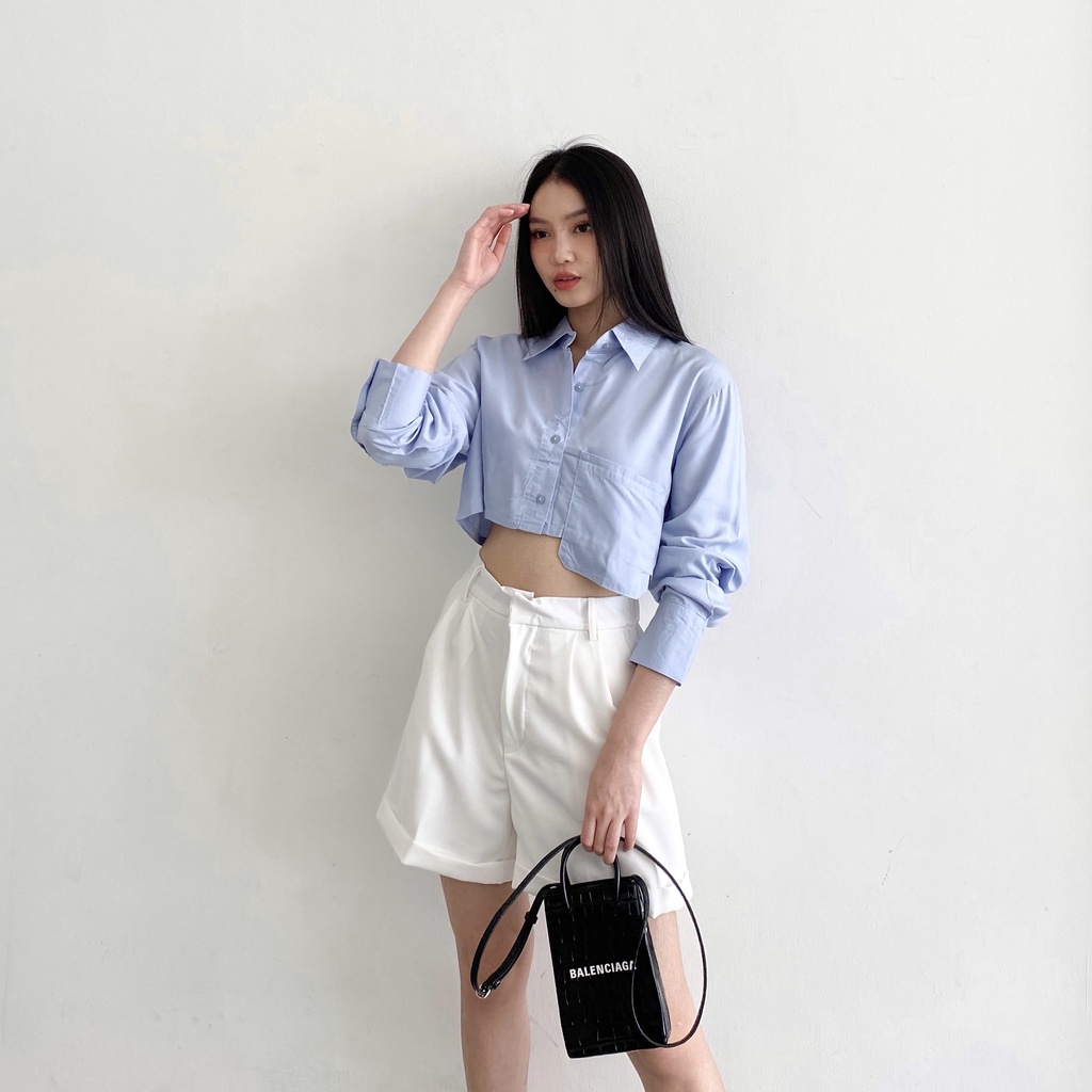 Beige Studio - Erin Shirt / Kemeja Crop Lengan Panjang Wanita