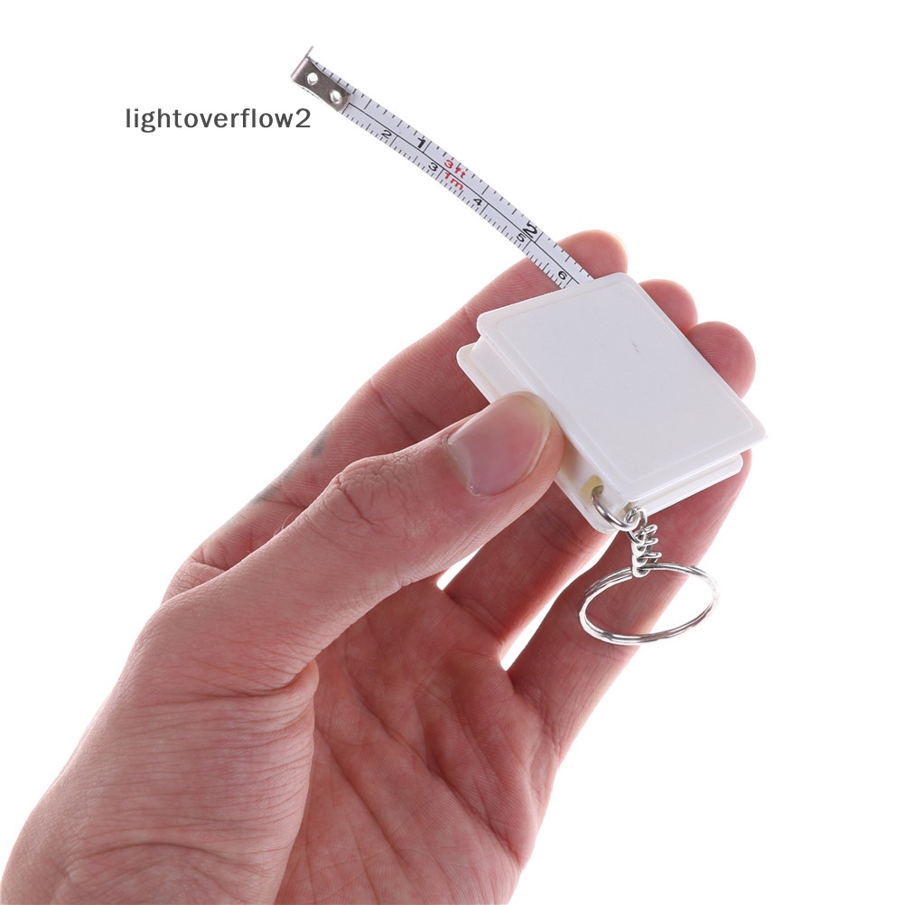 [lightoverflow2] 1m Penggaris Ditarik Plastik Portable Mini Tape Measure Dengan Gantungan Kunci [ID]