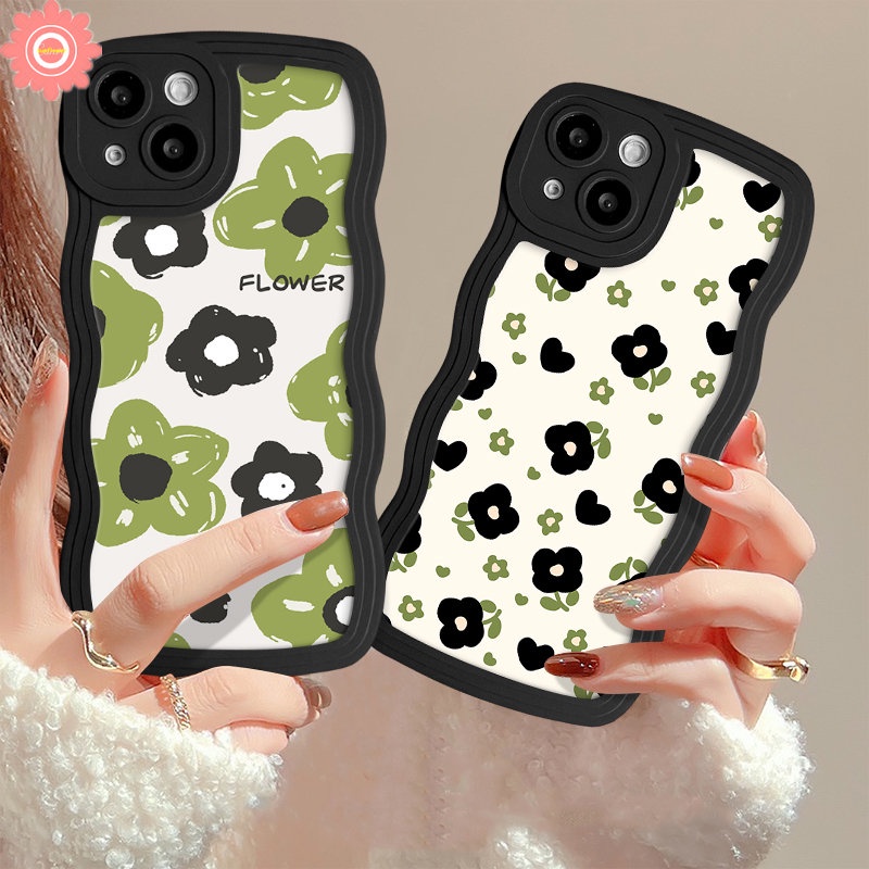 Untuk Infinix Hot20 9 10 11s 10s 12i 10Lite 20s 8 12 Pro Smart 4 6 5 Plus Hot 9 10 12 11 Play Note 12 G96 10 Pro Fresh Flower Soft Silicone Cover Wavy Edge Floral TPU Case