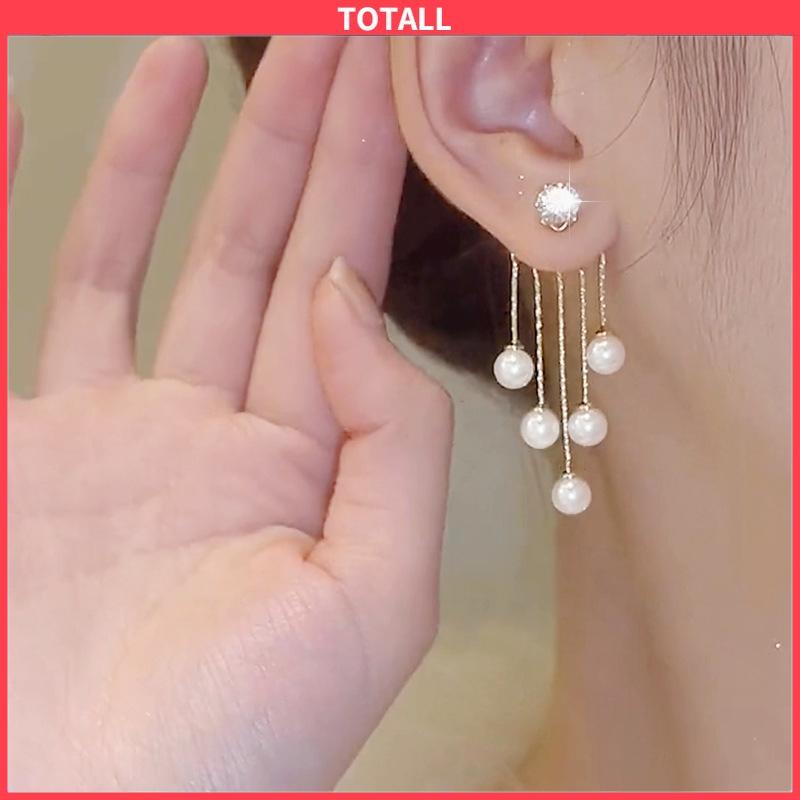 COD Anting Wanita Premium Mutiara Rumbai  Anting-Anting Temperamen-Totall