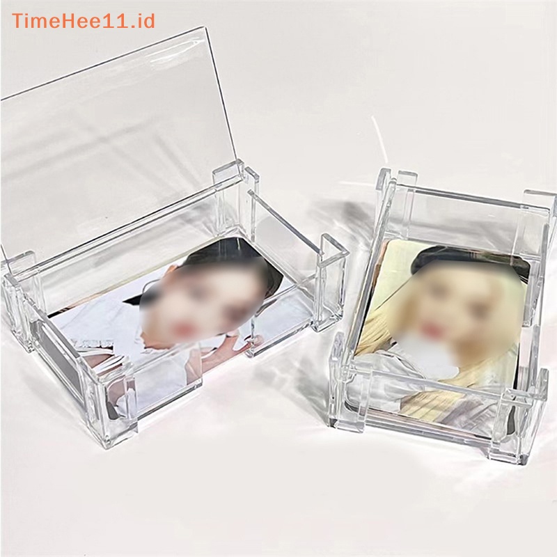 Timehee Collect Box Desk Card Storage Box Tempat Photocards 3inch Flap Storage Case ID