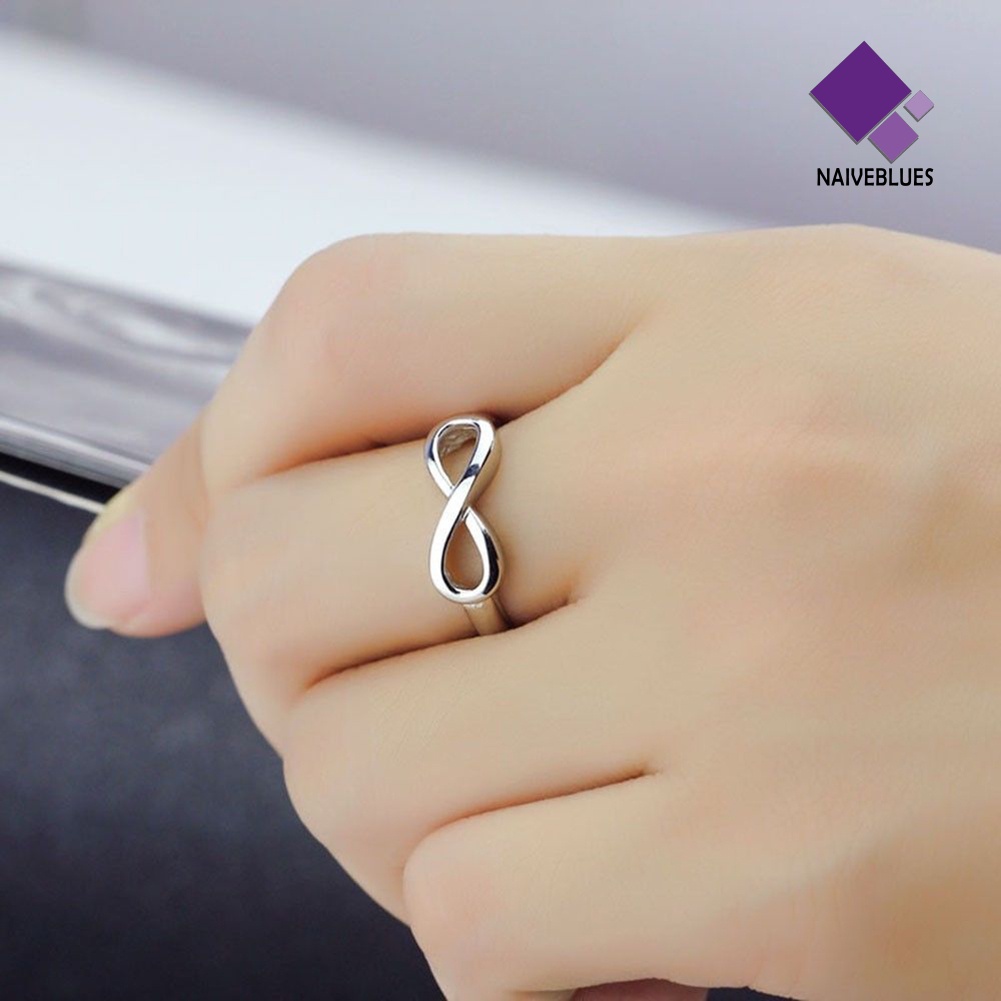 &lt; Naiveblues &gt; Simbol Fashion Wanita Eternity Endless Love Cincin Perhiasan Pernikahan