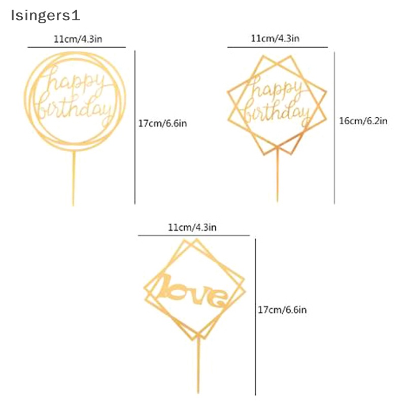 [lsingers1] 10pcs Akrilik Hand wrig Happy Birthday Cake Topper Dessert Dekorasi Pesta Butik