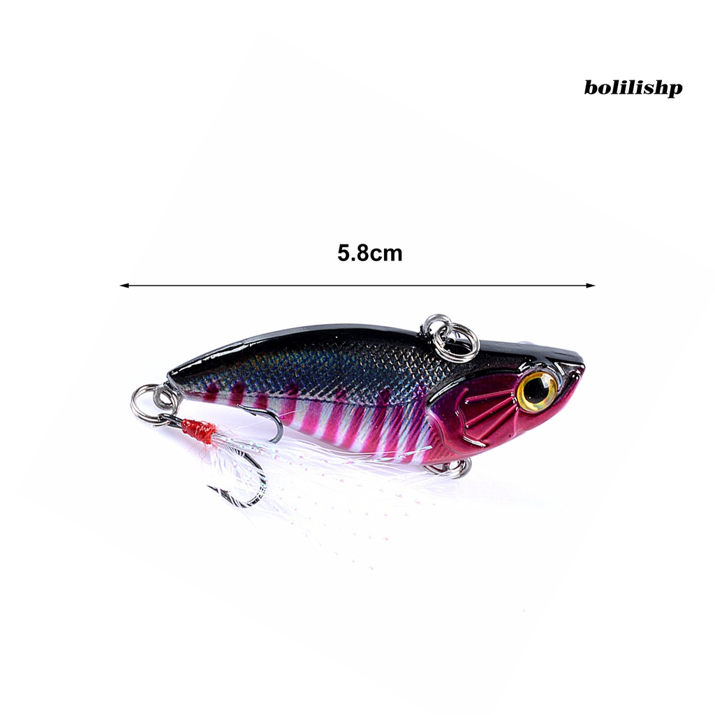 Bo-6pcs 5.8cm/13.5g Umpan Pancing Penembus Kuat Tajam Ikan Simulasi Hidup Umpan Getaran Kedalaman Penuh Untuk Memancing