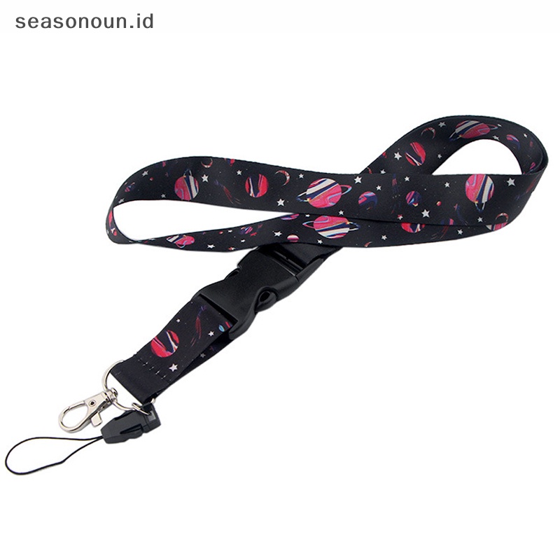 Seasonoun Universe Astronot Lanyard Gantungan Kunci Telepon Tali Gantung Webbing Strap Keyring Holder.