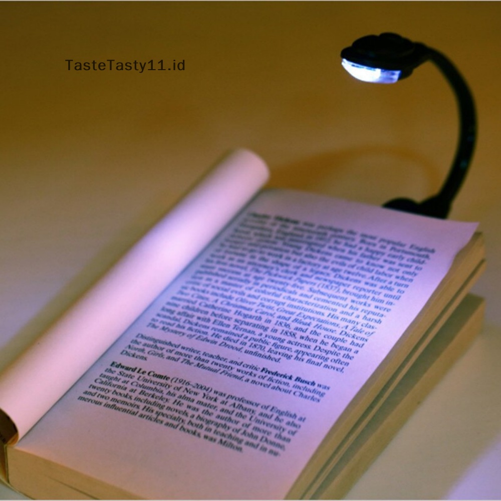 Tastetasty LED Pelindung Mata Buku Lampu Malam Adjustable Mini Clip-On Lampu Meja Belajar Batt.