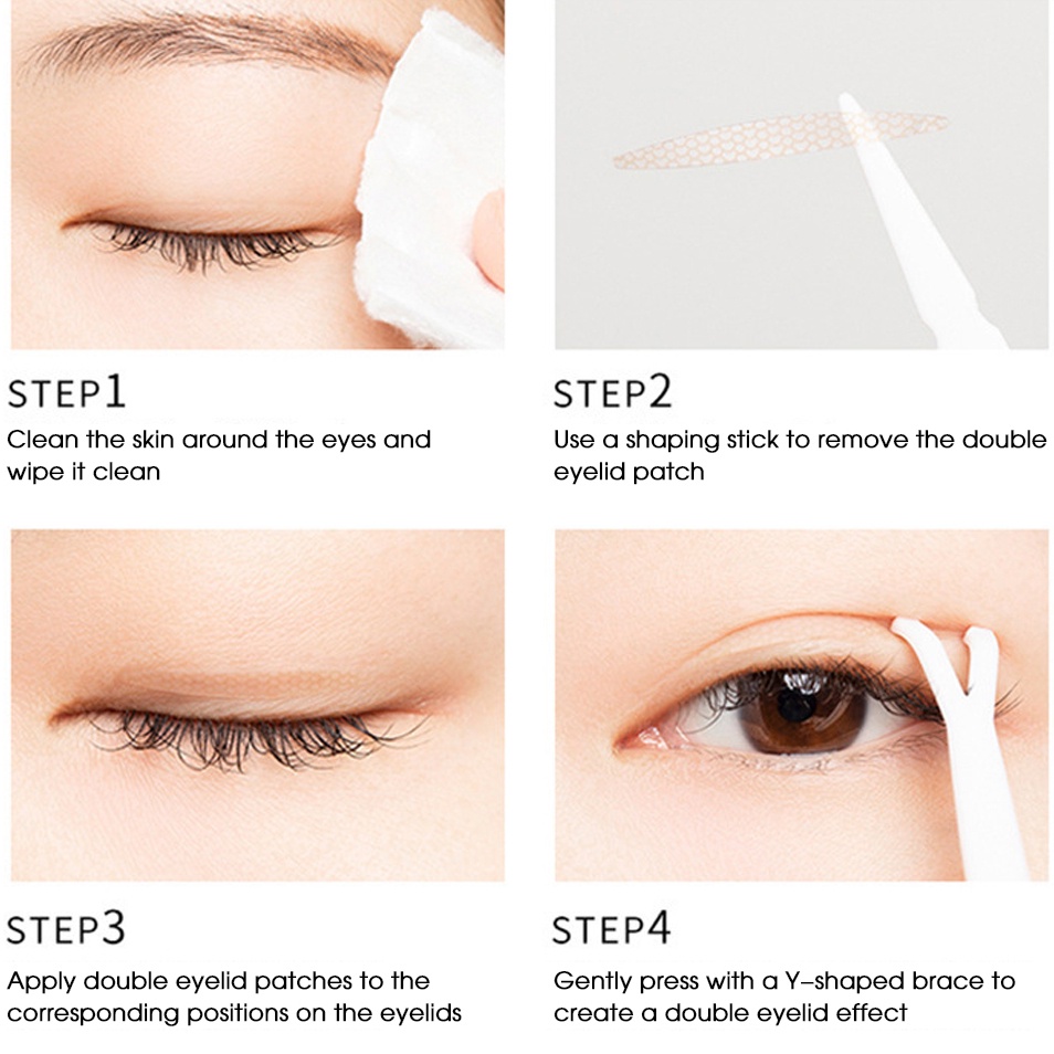 [Unggulan] 1per3/6pcs Tahan Air Tahan Lama Pasta Kelopak Mata Ganda Matte Slim Lace Double Eyelid Patch Invisible Traceless Double Eyelid Stickers Styling Supplies Alat Makeup