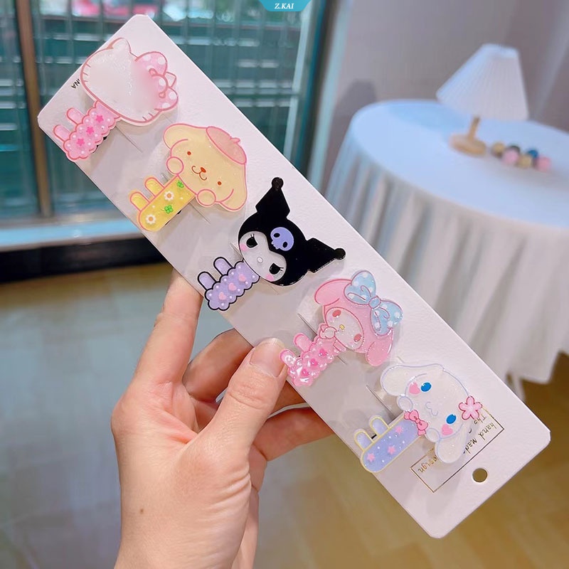 Hiasan Kepala Jepit Rambut Sanrio Akrilik Sweet Girl My Melody Kuromi Cinnamoroll Pom Pom Purin HelloKitty Hairclip Girl Kado Ulang Tahun [ZK]