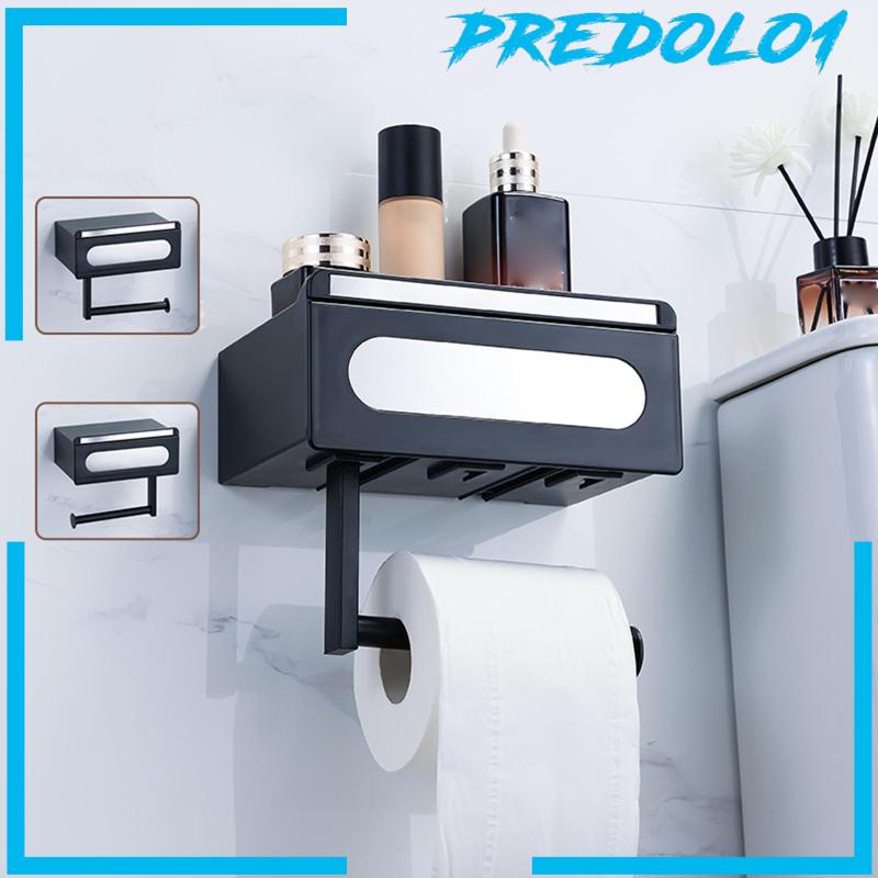 [Predolo1] Tempat Kertas Toilet Tempel Dinding Dispenser Roll Kertas Toilet Multifungsi