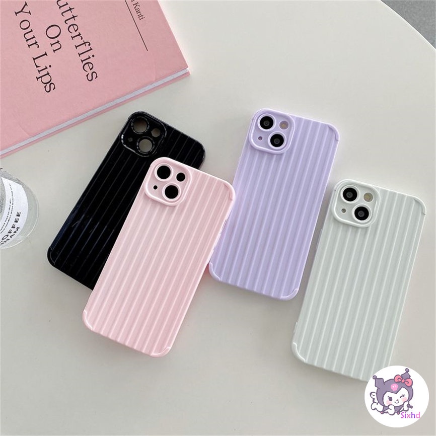 IPHONE Kompatibel Untuk Iphone14 13 12 11 Pro Max SE 2020 X Xr Xs Max8 7 Plus Sederhana Permen Berwarna Koper Ponsel Case Silikon Lembut Penutup Perlindungan Shock XJJJJ