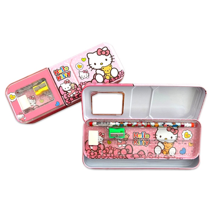 

Kotak Tempat Pensil Besi Karakter HelloKitty Ultraman Spiderman Frozen - Hello Kitty
