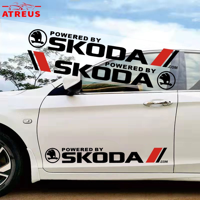 Skoda Stiker Mobil Auto Door Side Body Decor Decals Anti Gores Cover Lecet Untuk Skoda Rapid Kodiaq Octavia 2 3 Fabia Karoq Superb Aksesoris Dekorasi Mobil