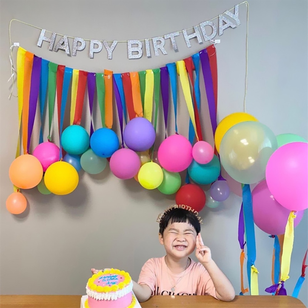 30pcs/set Balon Pita Kertas Warna-Warni Untuk Dekorasi Ulang Tahun Taman Photoshoot Piknik Outdoor Dan Tk