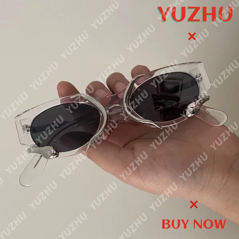 (YUZHU) Kacamata Hitam Gaya Jennie Bentuk Gaya Retro Y2K Personality Sunglasses