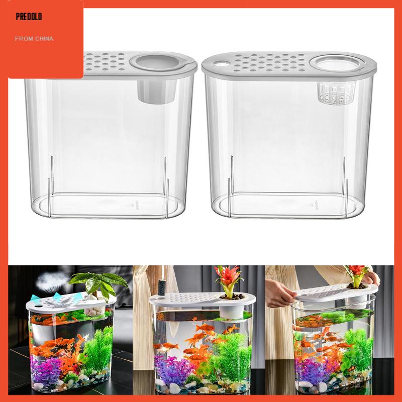 [Predolo] Aquaponik Planter Aquarium Rumah Ruang Tamu Transparan Tanki