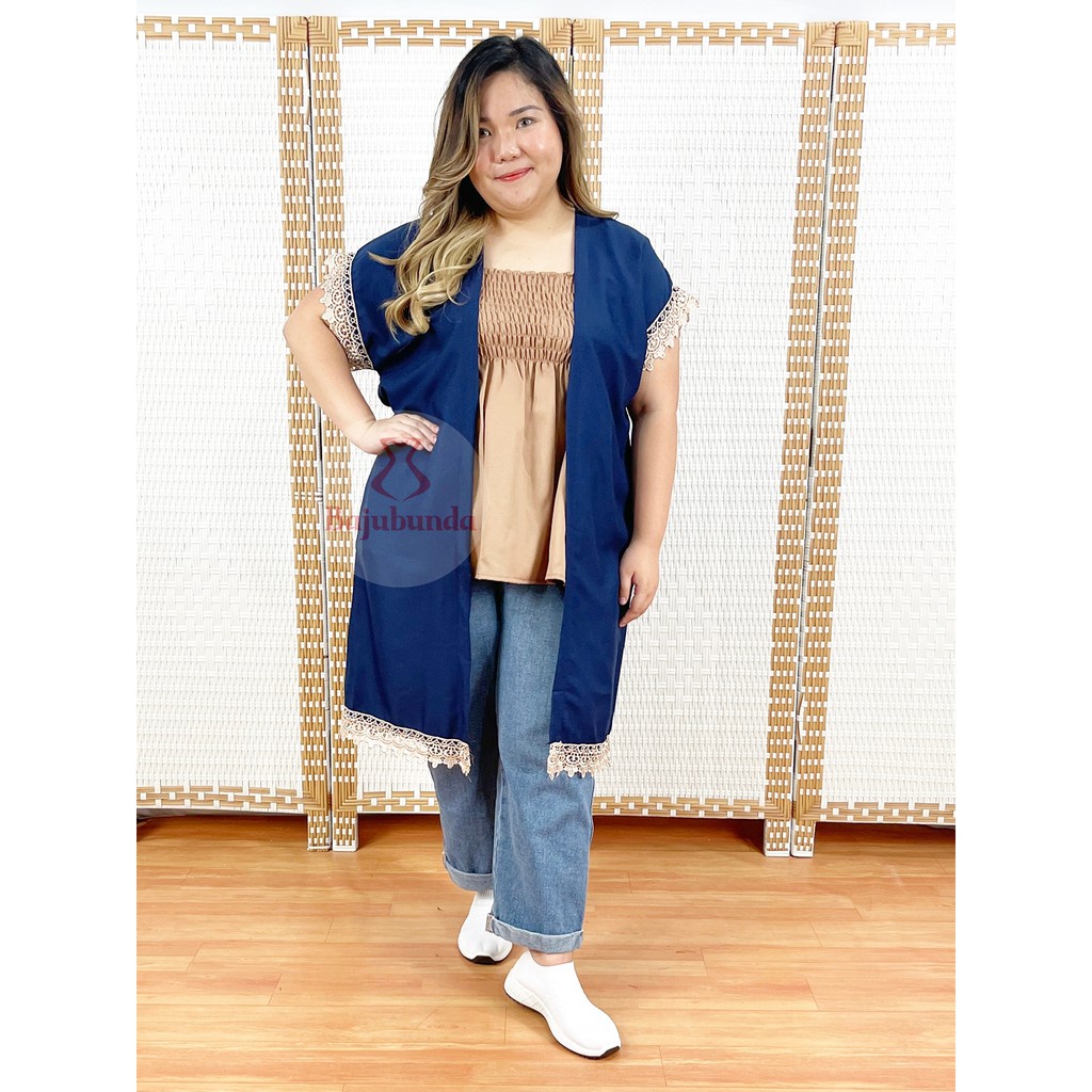 OUTER BIG SIZE LD 130 / LUARAN JUMBO WANITA / BAJU WANITA JUMBO / BAJUBUNDA BIG SIZE CLOTHING
