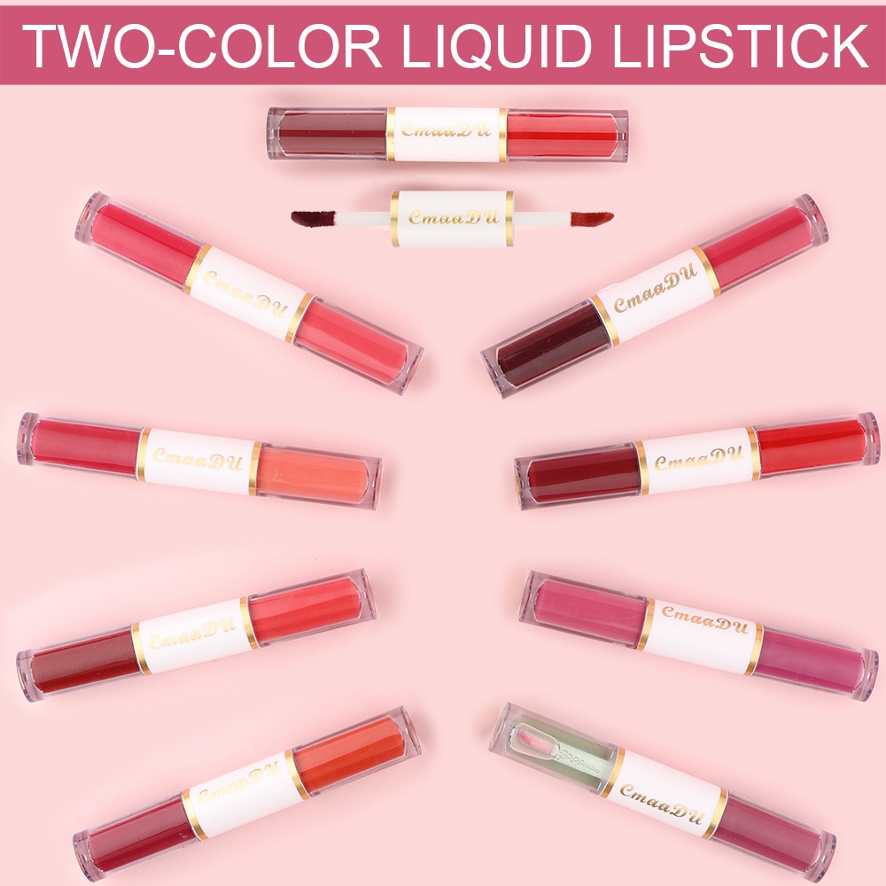 ~AB~ CMAADU Double Lipstik 2in1 8 Colors Matte Liquid Waterproof Long Lasting | Lipmatte | Lipstick | lipcream | lipstik tahan lama