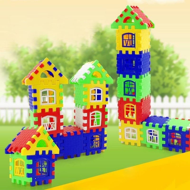 Fazza Jaya Kudus Mainan Edukasi Anak Puzzle Blok Rumah isi 40 pcs 333 - Funny Block Murah