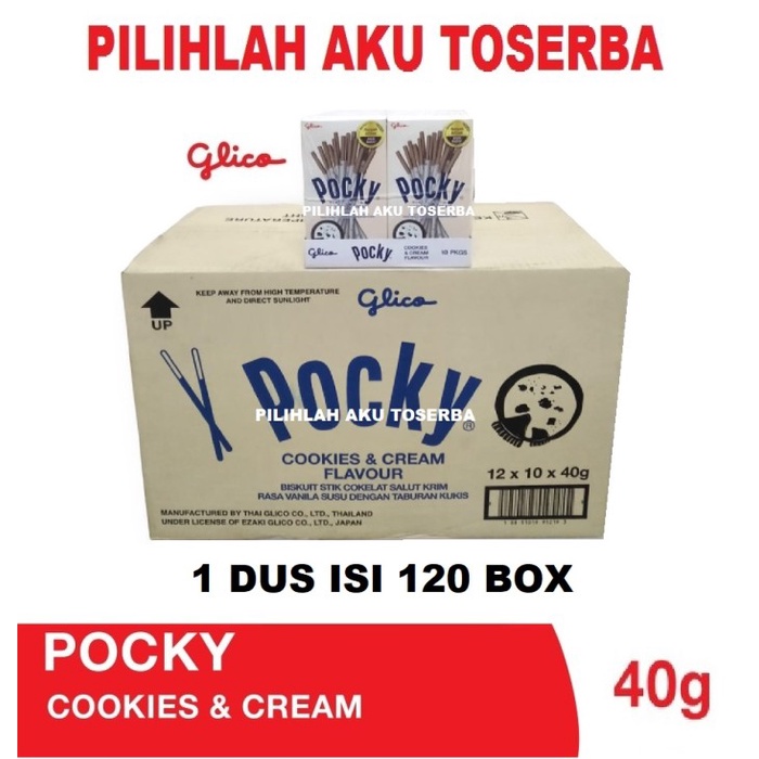 Glico Pocky REGULAR PACK COOKIES &amp; CREAM - ( HARGA 1 DUS )