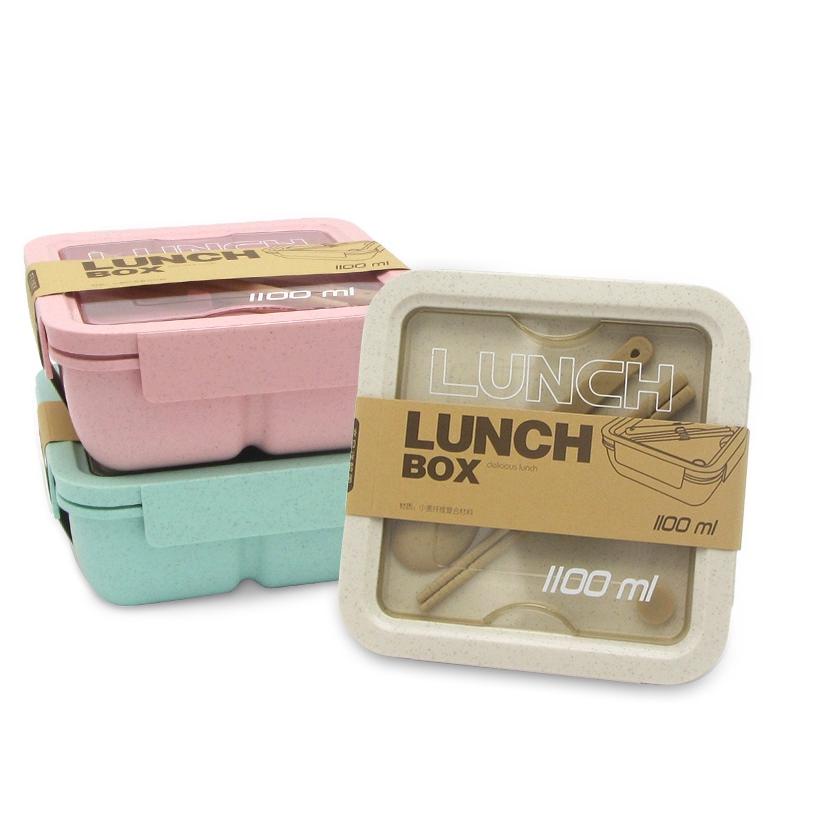 [X-6&amp;R ㊛] Kotak Makan Bento Lunch Box set Transparant Lid Tempat Makan BPA Free 1100ml-paling laris