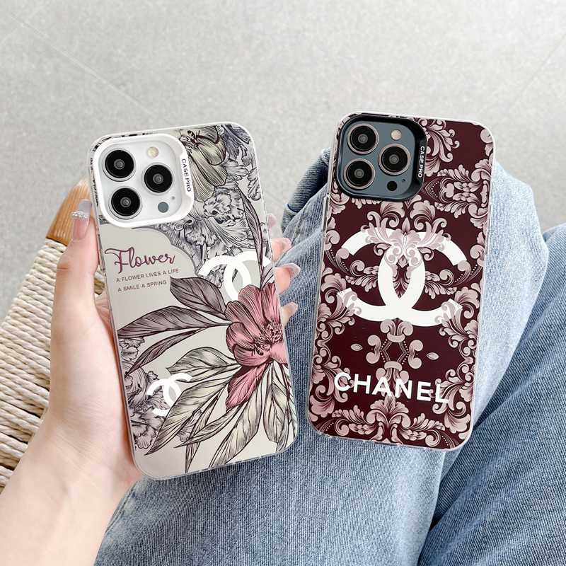 Fashion Brand Vintage Flower Soft Case HP iP iPhone 14 13 12 Pro Max 11 Matte Silver FTD Casing Apple