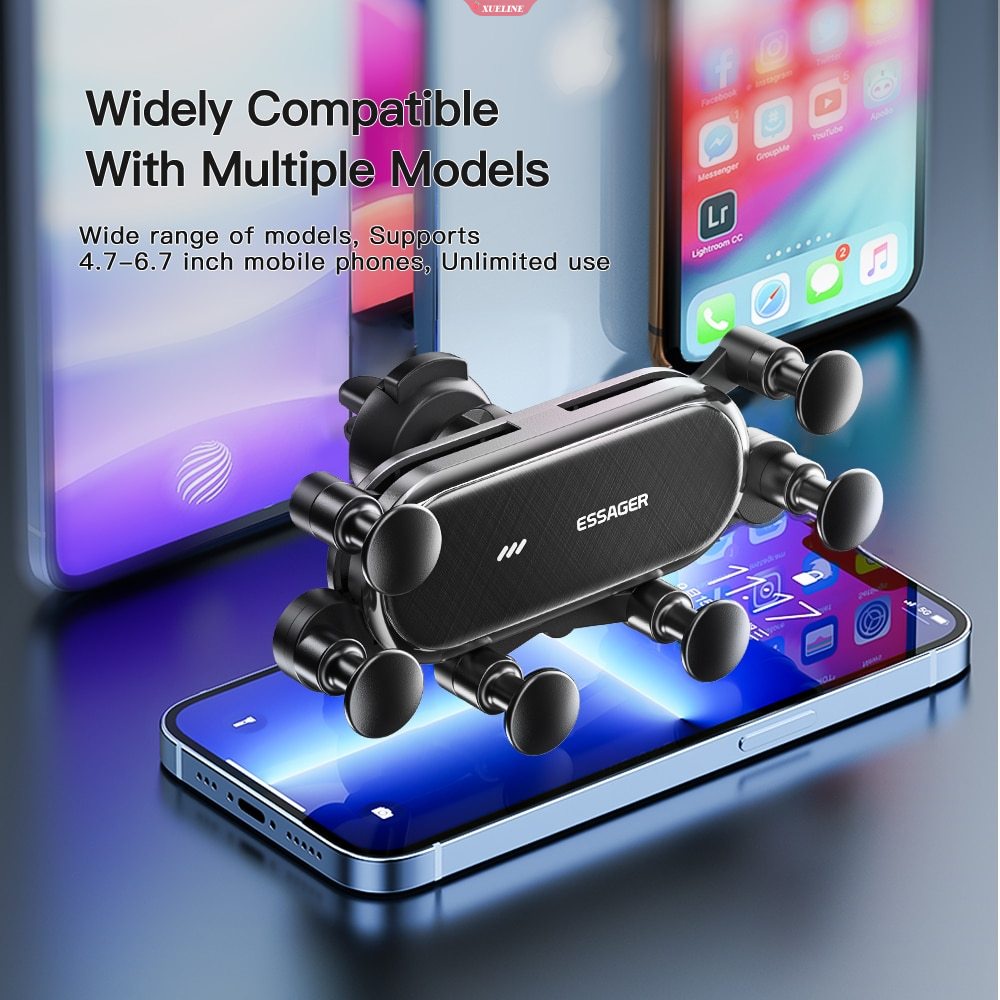 Essager Six Points Gravity Car Phone Holder Air Vent Clip GPS Mount Stand Untuk Xiaomi Smartphone Holder Support [ZXL]