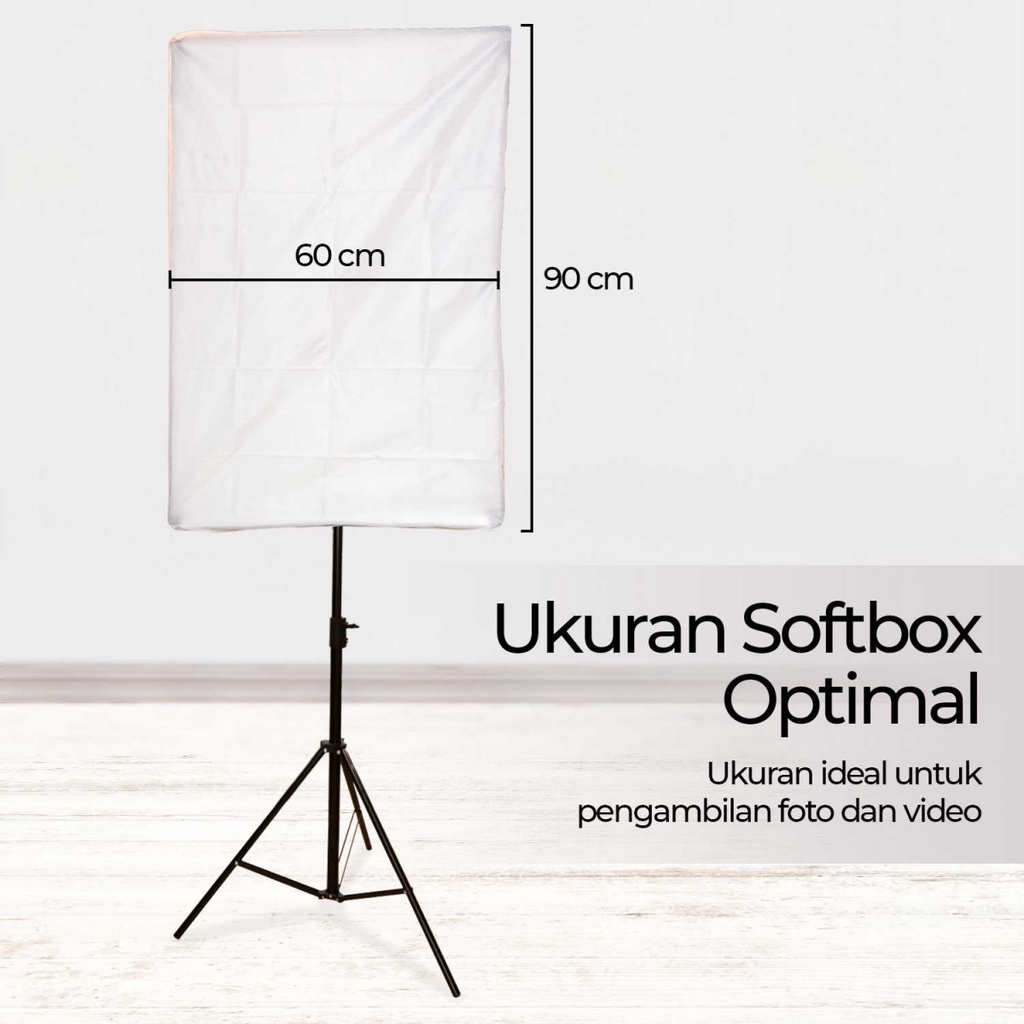 Set Softbox 60x90 Split Plastic Lampu Three Color 100W Dengan Tripod