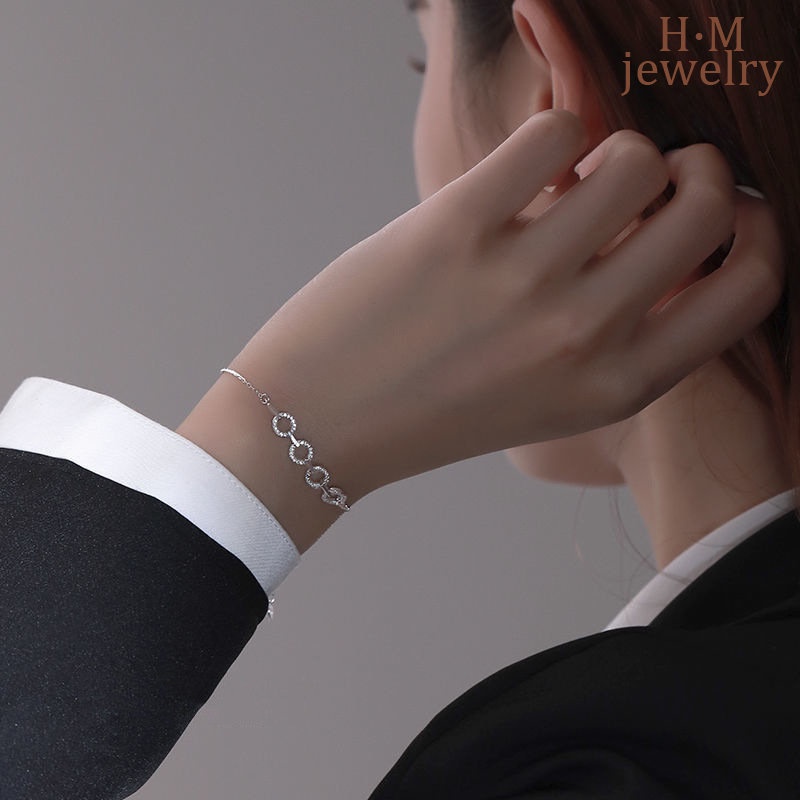 Ring Diamond Light Luxury and Simplicity Ins Style Bracelet Cold Style High-Grade Bracelet