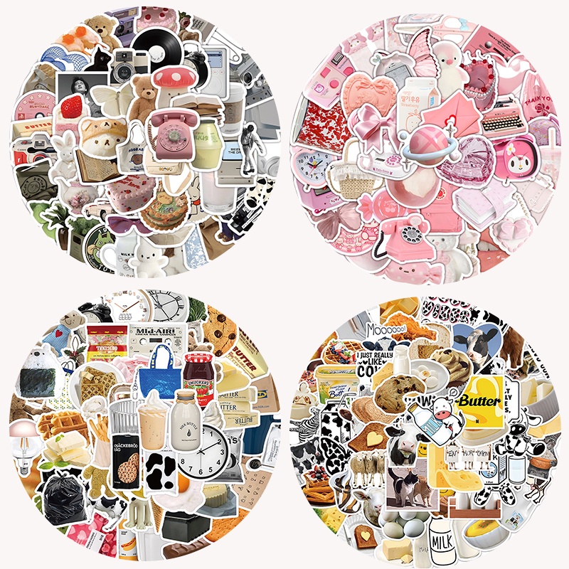 60pcs Paket Stiker Graffiti Motif Mix Nostalgia Cangkir Air Deco DIY Tahan Air Decals
