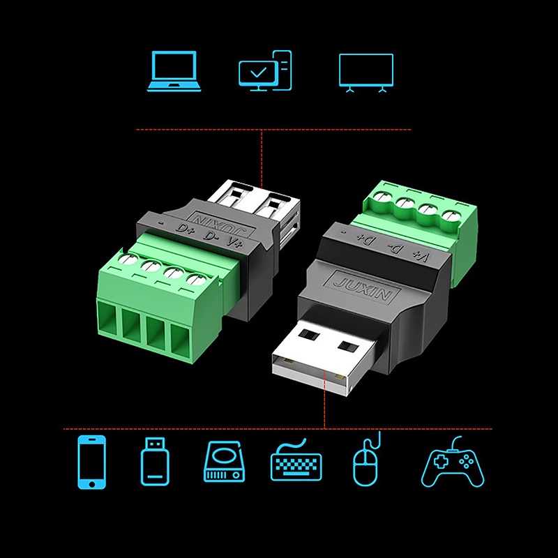 Prt USB Solderless Plug USB Konektor Mouse Keyboard Handphone Pria Wanita PRT