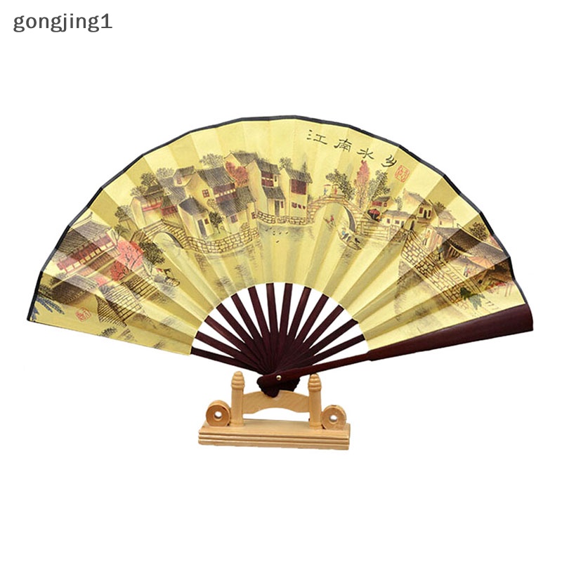 Ggg 1pcs Kipas Angin Lipat Imlek Motif Paing Polyester Fan Style Random ID