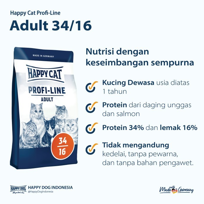 Happy Cat Profi-line Adult Cat 12kg Makanan Kucing Happy Cat Profiline