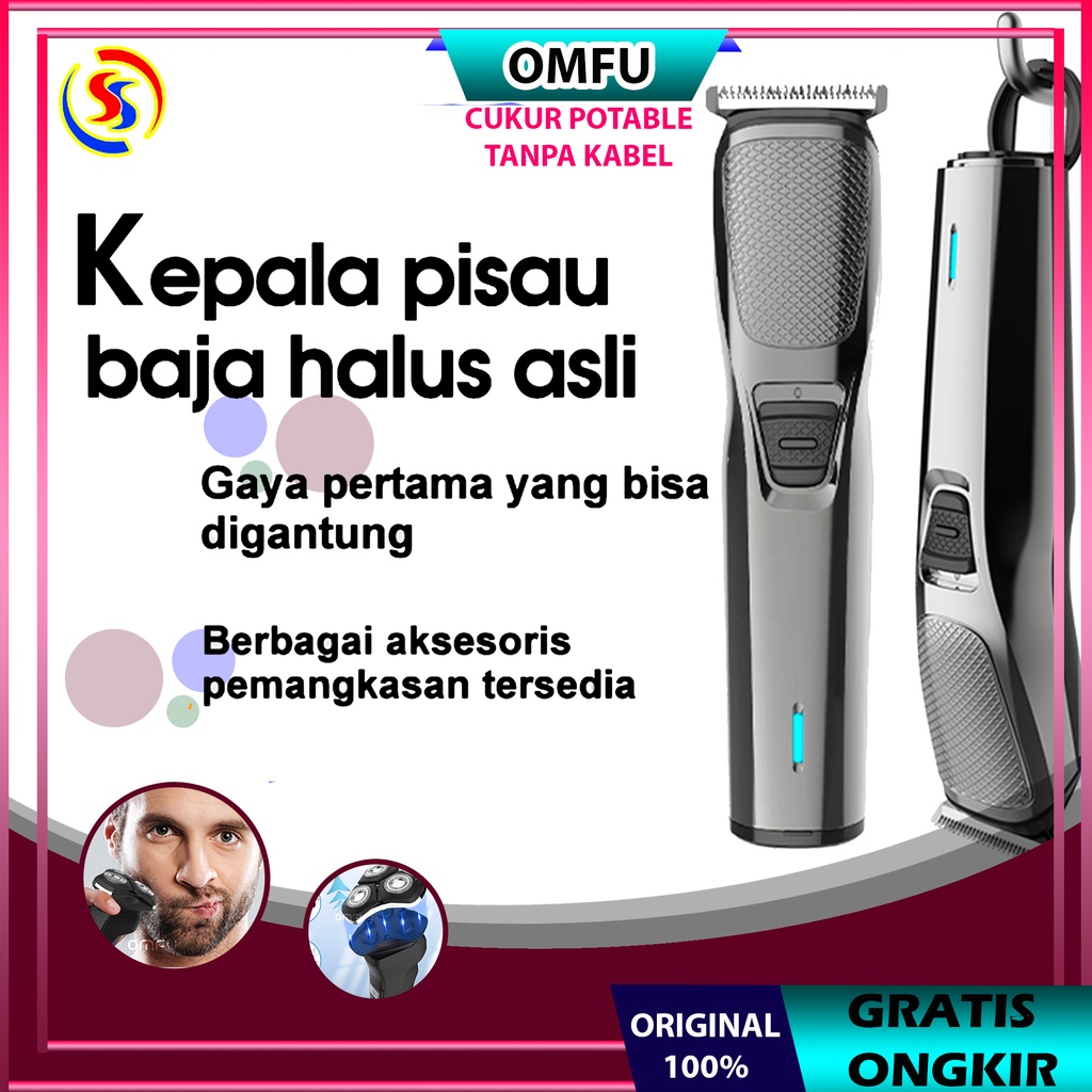 Alat Pencukur Jenggot Pisau Cukur Alat Pemotong Rambut Pengisian Cepat USB Type-C, Motor Super Power TM01