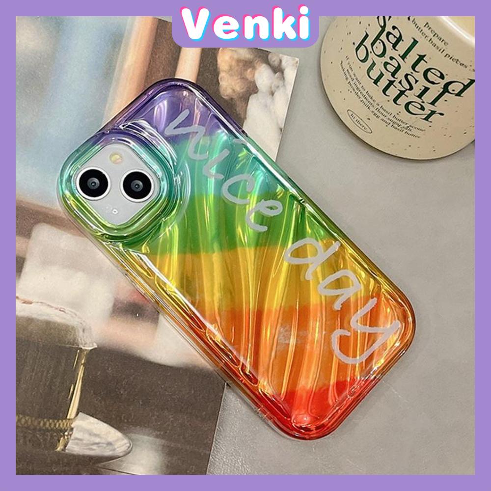 VENKI - For iPhone 11 iPhone Case Laser Reflective Transparent Phone Case TPU Soft Shockproof Airbag Case Protective Camera Rainbow Compatible with iPhone 14 13 Pro max 12 Pro Max