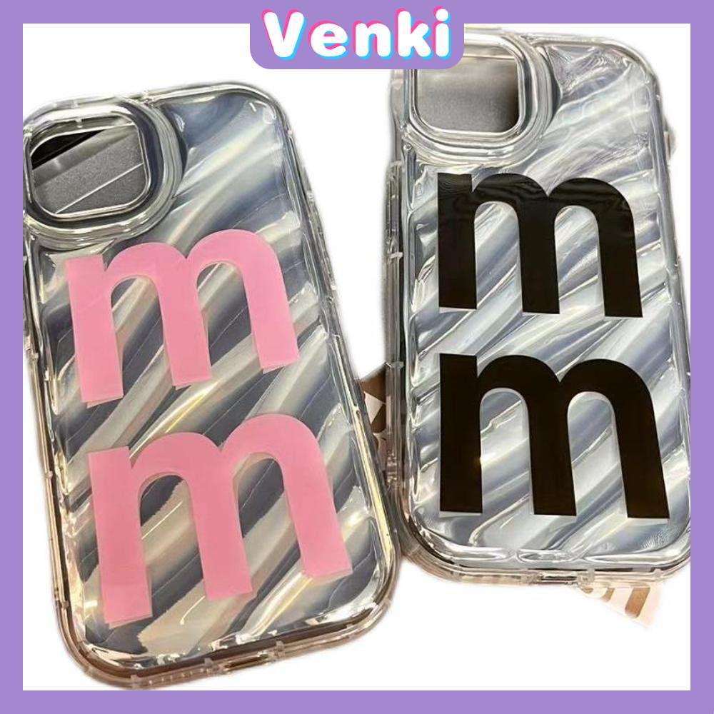 VENKI - For iPhone 11 iPhone Case Laser Reflective Transparent Phone Case TPU Soft Shockproof Airbag Case Protection Pink Letters Compatible with iPhone 14 13 Pro max 12 Pro Max