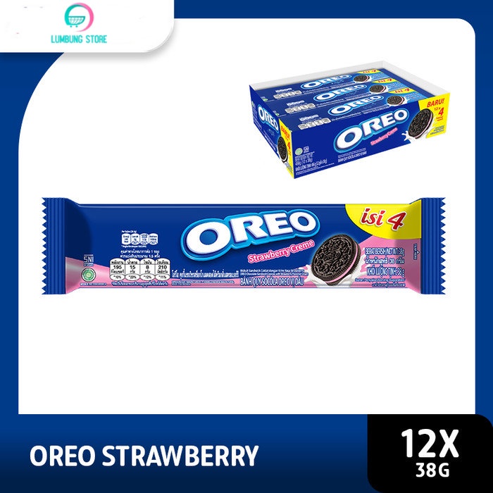 

Oreo Biskuit Lup Strawberry 12x38g - 1 Box- Snack