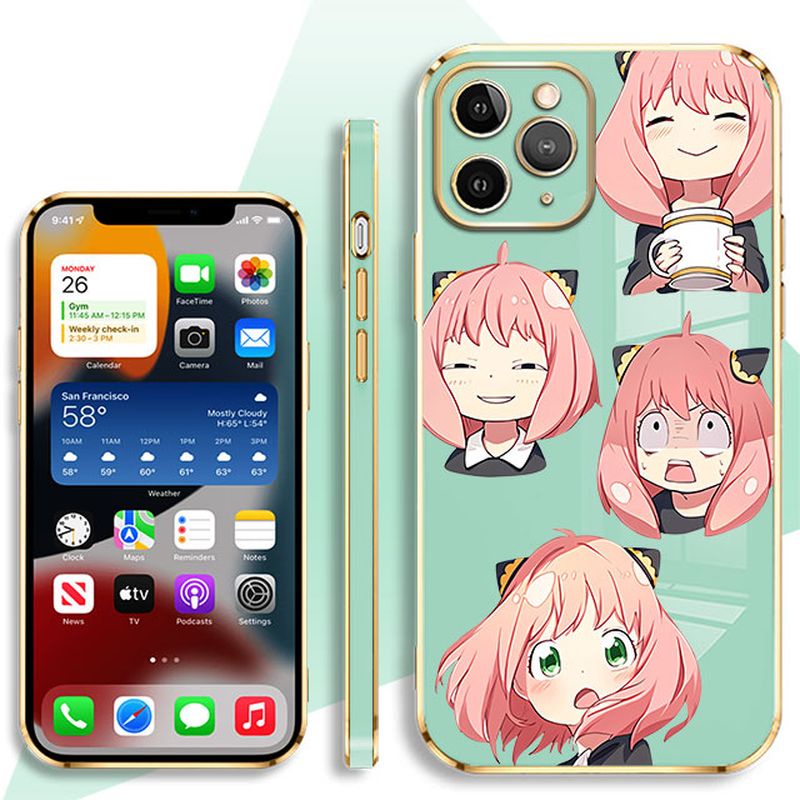 Soft Plating Phone Case for Vivo V21 4G 5G V21s V23 5G V23e 4G 5G Y75 4G V25 5G Z1Pro Shell Spy×Fami
