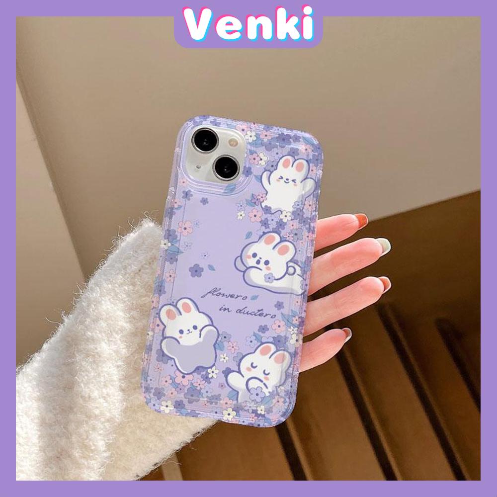 VENKI - For iPhone 11 Case Clear Phone Case TPU Soft Case Airbag Shockproof Protection Camera Cute Flower Bunny Compatible with iPhone 14 13 Pro Max iPhone 12 Pro Max XR XS 7 8Plus