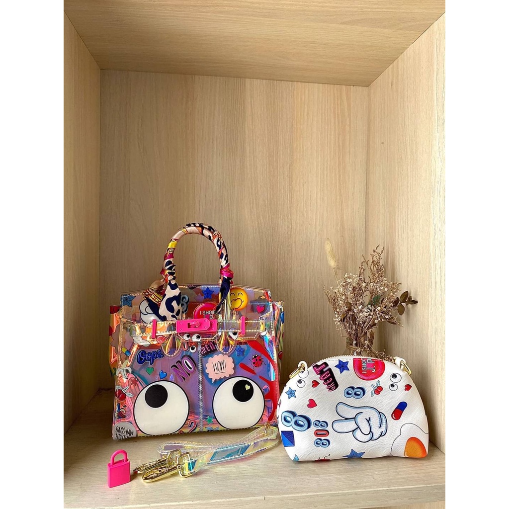 TAS WANITA IMPORT HIGH QUALITY HB022 EYE THEME HOLO PREMIUM