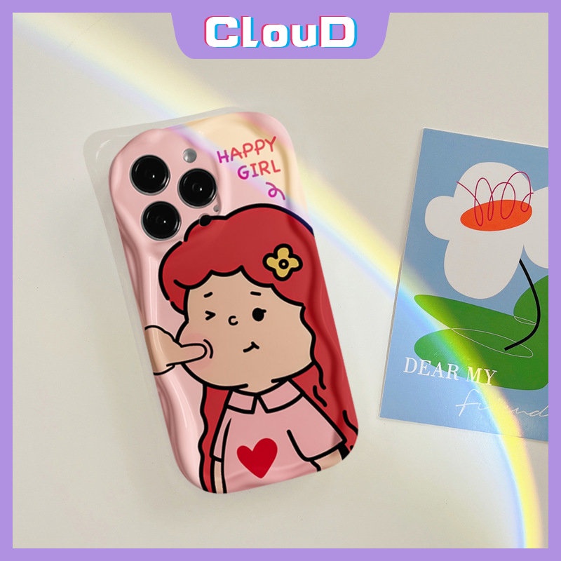 Pasangan Case Untuk Realme C35 C11 C25Y C20 C33 C12 C31 C30 C15 C21 C25 C55 5 9i 5i 7i 6i 5s C21Y C25s C20A C3 C17 Lembut 3D Bergelombang Melengkung Tepi Kartun Lucu Beruntung Anak Laki-Laki Perempuan Kekasih Cover